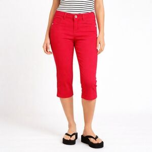 Vintage Y2K 90s Bongo Cropped Jeans Cherry Red Cotton Juniors 3 Women's Size 4